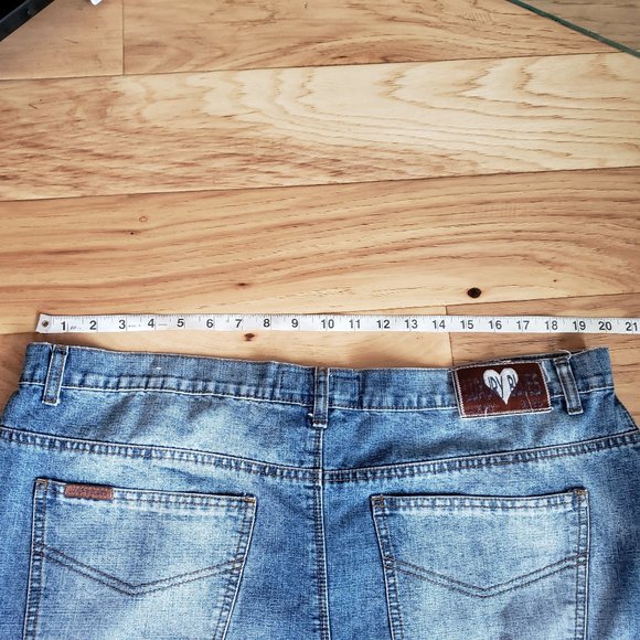 Patchwork Denim Frayed Hem Skirt Sz 24 - Picture 4 of 6